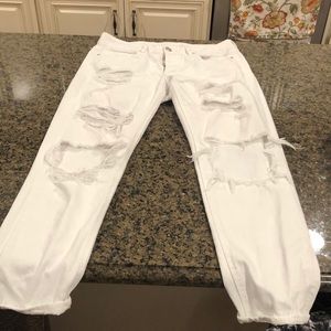 White ripped jeans